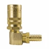 BLFS516 By ZSi-Foster | Quick Disconnect | FJT Series | 1/2" Straight-Thru Socket | 3/4" ID | Hose Stem | Ball Lock | 90° Elbow | Brass