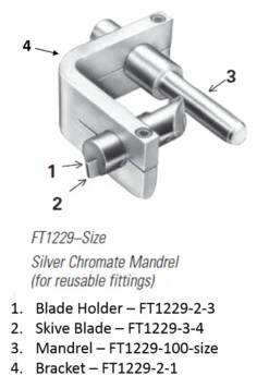 FT1229-100-32 Aeroquip By Danfoss | Replacement Mandrel For External Skiving Tool | Silver | Chromate (Reusable Fittings)