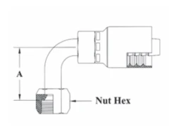 GC26-10x10 By Couplamatic | Grip Crimp Coupling | 5/8" Hose ID X 7/8x14 Thread Size JIC/SAE Dual Seat Female Swivel | 90° Elbow | Trivalent Zinc Plating | Pack Of 5