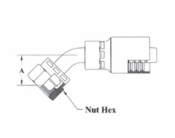 GC41-6x10 By Couplamatic | Grip Crimp Coupling | 3/8" Hose ID X M16x1.5 Thread Size DIN Light Universal Seat Female Swivel | 45° Elbow | Trivalent Zinc Plating
