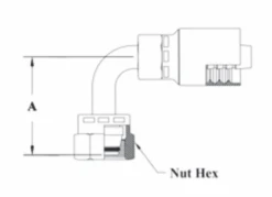 GC45-10x20 By Couplamatic | Grip Crimp Coupling | 5/8" Hose ID X M30x2.0 Thread Size DIN Heavy 24° Seat Female Swivel | 90° Elbow | Trivalent Zinc Plating