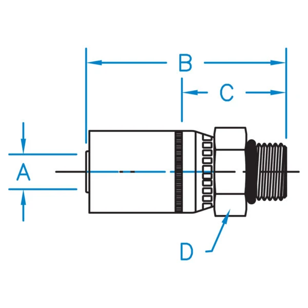 MB-10-10 By Kurt Hydraulics | Male O-Ring Boss | For 5/8" Hose ID 1 MB-10-10 By Kurt Hydraulics | Male O-Ring Boss | For 5/8" Hose ID