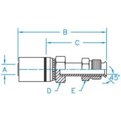 MIX-05-06 By Kurt Hydraulics | Jump Size | 45° Elbow | Male SAE Inverted Flare | For 5/16" Hose ID