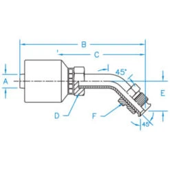 MIX45-08-08-W By Kurt Hydraulics | Male SAE Inverted Flare | 45 Degree Bent Tube | Swivel | For 1/2" Hose ID