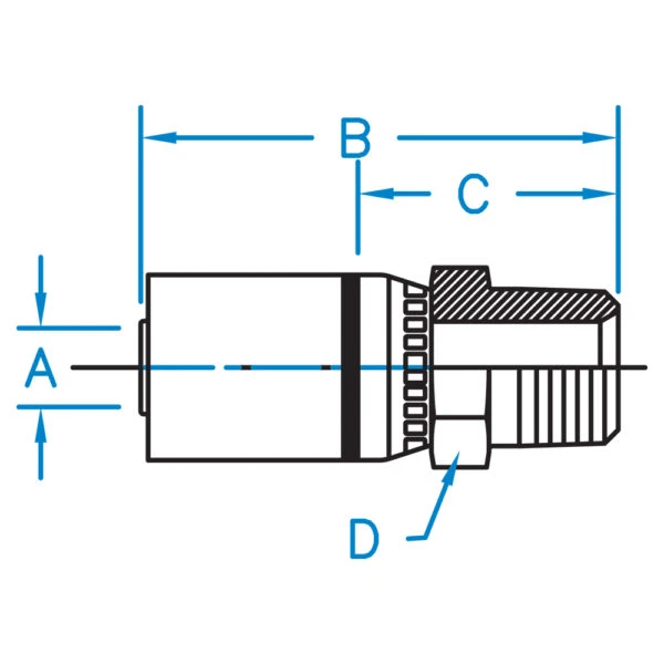 MP-06-06-SST By Kurt Hydraulics | Male Pipe NPTF | PTFE Coupling | For 3/8" Hose ID 1 MP-06-06-SST By Kurt Hydraulics | Male Pipe NPTF | PTFE Coupling | For 3/8" Hose ID