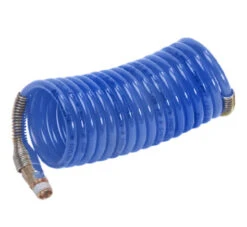 N4AS3-12 By Nycoil | Self-Storing Air Hose Assembly | 1/4" Hose ID | 1/4" MPT Swivel | Blue | 240 PSI | Nylon | 12ft