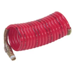 T4AS2-25 By Nycoil | Self-Storing Air Hose Assembly | 1/4" Hose ID | 1/4" MPT Swivel | Red | 240 PSI | Nylon | 25ft