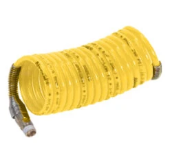 N6BS5-50 By Nycoil | Self-Storing Air Hose Assembly | 3/8" Hose ID | 3/8" MPT Swivel | Yellow | 225 PSI | Nylon | 50ft
