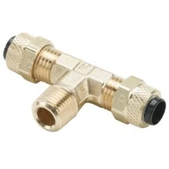 172P-8-6 By Parker | Poly-Tite Fittings | 1/2" Tube Size X 3/8" Male Pipe Thread X 11/16" Thread | 2.24" Length | Tee | Brass | Pack Of 10