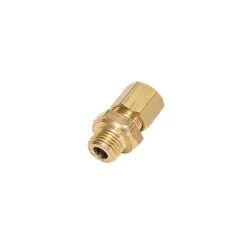 0101 10 78 By Parker | Legris Stud Fitting | 10 Mm Tube Size X M18x1.5 Male M18 Metric Thread | 22 Mm Hex (F) | 19 Mm Hex (F1) | 33 Mm Length | Straight | Brass | Pack Of 10