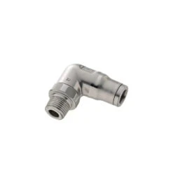 3889 56 14 By Parker | Legris Stud Swivel Fitting | 1/4" Tube Size X 1/4" Male NPT Thread | 14 Mm Hex | 90° Elbow | 316L Stainless Steel | Pack Of 5