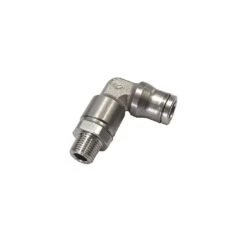 3629 06 13 By Parker | Legris Extended Stud Swivel Fitting | 6 Mm Tube Size X 1/4" Male BSPT Thread | 14 Mm Hex | 90° Elbow | Nickel-Plated Brass | Pack Of 10