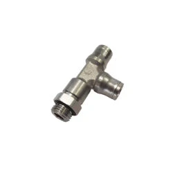 3693 14 21 By Parker | Legris Stud Swivel Fitting | 14 Mm Tube Size X 1/2" Male BSPP Thread | 24 Mm Hex | Tee | Nickel-Plated Brass | Pack Of 5