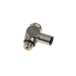 7130 08 10 By Parker | Legris Flow Regulator | 8 Mm Tube Size X 1/8" Male BSPP Thread | 13 Mm Hex | 90° Elbow | Nickel-Plated Brass | Pack Of 10