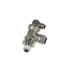7885 06 10 By Parker | Legris Blocking Fitting | 6 Mm Tube Size X 1/8" Male BSPT Thread | 21 Mm Hex | Multi-Directional | Nickel-Plated Brass