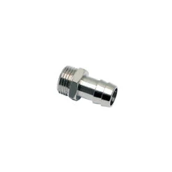 0931 10 17 By Parker | Legris Tailpiece Adapter For Rubber Hose | 10 Mm Barb X 3/8" Male BSPP Thread | 19 Mm Hex | 33 Mm Length | Straight | Nickel-Plated Brass | Pack Of 50
