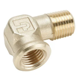 1202P-6-4 By Parker | 3/8" Female Pipe Thread X 1/4" Male Pipe Thread | 90° Elbow | Brass | Pack Of 5