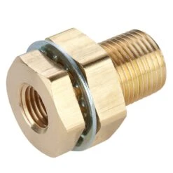 207ACBH-12 By Parker | Legris Bulkhead Union | 3/4" Female NPTF Thread X 1-5/16" Thread | 1-1/2" Hex (B) | 1-1/2" Hex (C) | 1.50" Length | Straight | Brass