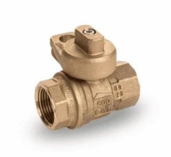 S80G41 By RuB Inc. | Gas Service Ball Valve | Gas Meter Cock | 1-1/4" Female NPT X 1-1/4" Female NPT | With Unplated Body | Brass | Pack Of 8