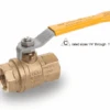 S92L41 By RuB Inc. | Full Port 2-Way Ball Valve | 2-1/2" Female NPT X 2-1/2" Female NPT | With Yellow Steel Handle | Brass | Pack Of 2