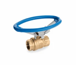 S95E43 By RuB Inc. | Full Port 2-Way Ball Valve | 3/4" Female NPT X 3/4" Female NPT | With Oval Lockable Handle | Brass | Pack Of 12