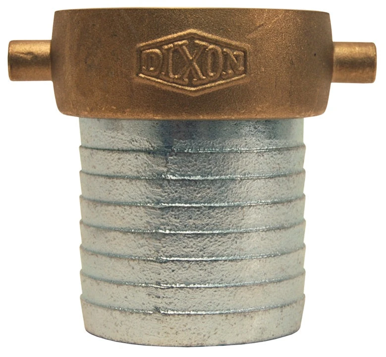 SB12 By Dixon Valve | King Short Shank Suction Hose Coupling | Female Fitting | With Hex Nut | 1" Female NPSM X 1" Hose ID | Plated Iron Shank | Brass Nut 1 SB12 By Dixon Valve | King Short Shank Suction Hose Coupling | Female Fitting | With Hex Nut | 1" Female NPSM X 1" Hose ID | Plated Iron Shank | Brass Nut