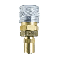 SD11-3 By ZSi-Foster | Quick Disconnect | 1-Way Manual Socket | 3/8" ID X 3/4 OD" | Reusable Hose End | Brass/Steel