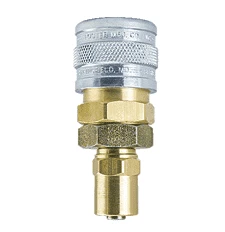SB3-4 By ZSi-Foster | Quick Disconnect | 1-Way Manual Socket | 1/4" ID X 1/2" OD | Reusable Hose End | Brass/Steel