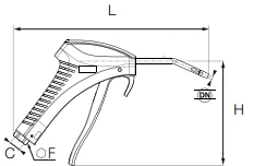 0659 00 14 By Parker | Standard Blowgun | 1/4" NPT Thread X M12x1.25 Thread | 20 Mm Hex | Glass-Reinforced Nylon | Pack Of 10
