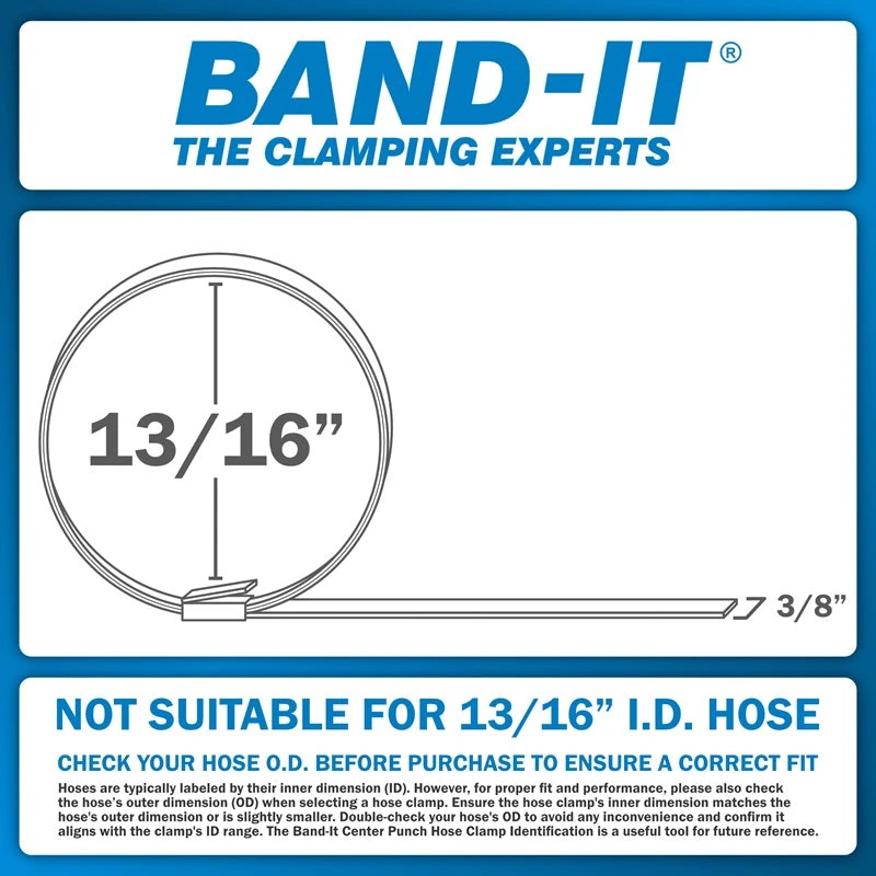 T30069-CP0399-20 By Band-It | Center Punch Clamps & Installation Tool Kit | 0.8125" ID | 3/8" Width | 0.025" Thickness | Galvanized Carbon Steel | 20/Box 3 T30069-CP0399-20 By Band-It | Center Punch Clamps & Installation Tool Kit | 0.8125" ID | 3/8" Width | 0.025" Thickness | Galvanized Carbon Steel | 20/Box - Image 3