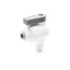 PP4VME4-MG By Parker | TrueSeal™ Ball Valve | 1/4" Push-to-Connect X 1/4" Male NPTF Thread | 2.18" Length | 1.74" Width | 90° Elbow | White | Polypropylene