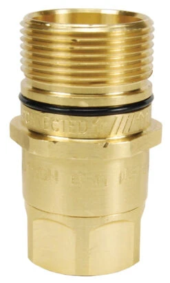 W12F12-B By Dixon Valve | Hydraulic Quick Disconnect Coupling | W-Series | 1-1/2" Female NPTF X 1-1/2" Wingstyle Interchange | Plug | Nitrile Seal | Brass