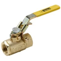 VP502P-8 By Parker | Ball Valve | 1/2" Female PTF Pipe Thread | 1-1/16" Hex (B) | 1-1/16" (C) | 5.06" Length | Straight | Brass