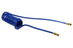 PR14-5A-B By Coilhose | Flexcoil Air Hose | 1/4" Hose ID X 3/8" Hose OD | 1/4" Male NPT Reusable Swivel & Rigid Fittings | Blue | Polyurethane | 5ft