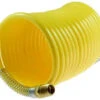 N516-50B By Coilhose | Coiled Air Hose | 5/16" Hose ID | 1/4" Male NPT Thread | 2 Swivel Fittings | Yellow | Nylon | 50ft