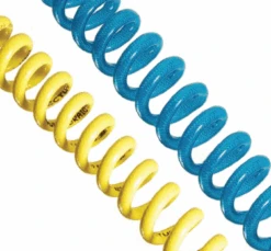 C425 By Nycoil | SuperBraid® | Hose Assembly With Fittings | 220 PSI | 1/4" Swivel Male NPT | 1/4" ID X 3/8" OD | Coil W/Strain Relief Guard | 25ft