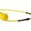 PU14-25A-Y By Coilhose | Flexcoil Air Hose | 1/4" Hose ID X 3/8" Hose OD | 1/4" Male NPT Swivel & Rigid Strain Relief Fittings | Yellow | Polyurethane | 25ft