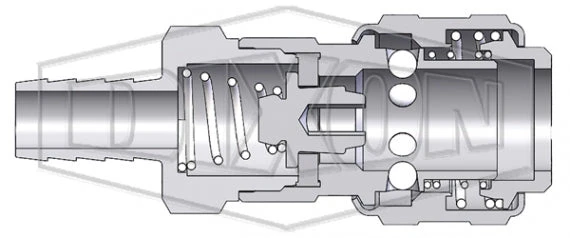 2DS2-S By Dixon Valve | Pneumatic Quick Disconnect Coupling | D-Series | Hose Barb | 1/4" Hose ID X 1/4" Automatic Industrial Interchange | Socket | Nitrile Seal | 303 Stainless Steel 2 2DS2-S By Dixon Valve | Pneumatic Quick Disconnect Coupling | D-Series | Hose Barb | 1/4" Hose ID X 1/4" Automatic Industrial Interchange | Socket | Nitrile Seal | 303 Stainless Steel - Image 2