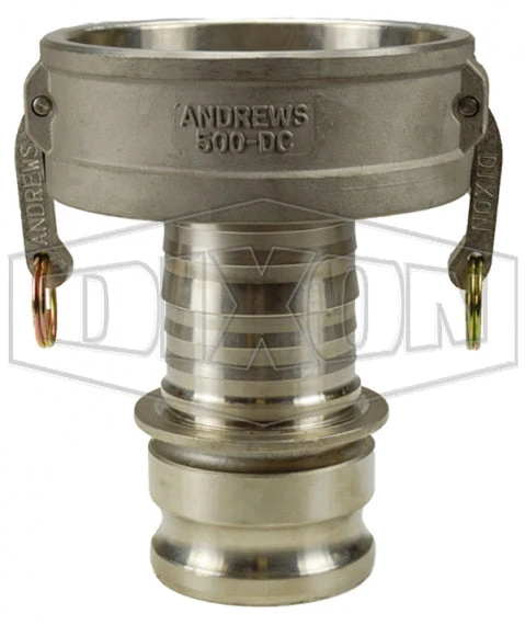 5040-DA-SS By Dixon Valve | Cam & Groove Reducer (Jump Size) Coupling | Type DA | 5" Coupler X 4" Adapter | 316 Stainless Steel 1 5040-DA-SS By Dixon Valve | Cam & Groove Reducer (Jump Size) Coupling | Type DA | 5" Coupler X 4" Adapter | 316 Stainless Steel