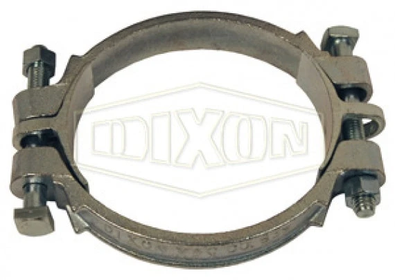 1125 By Dixon Valve | Double Bolt Clamp | Hose OD Range: From 9-60/64" To 11-24/64" | With Saddles | Plated Iron