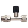 FBE1814 (FCE1814) Eaton Aeroquip® -10 A/C Hose Fitting - Reusable Female O-Ring Pilot With Charge Port (Low Side) - Straight - Nickel-Plated Steel