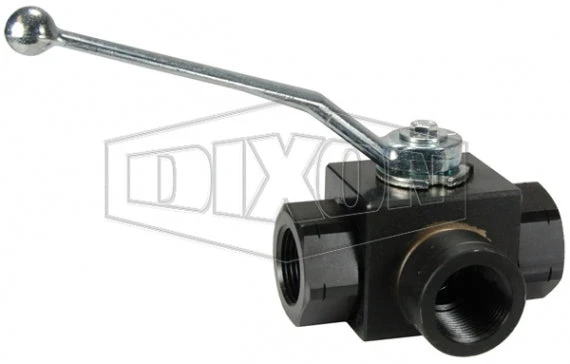 HPBV10-3WAY By Dixon Valve | High Pressure 3-Way Ball Valve | Full Bore | 1" Female NPT X 1" Female NPT X 1" Female NPT | Carbon Steel