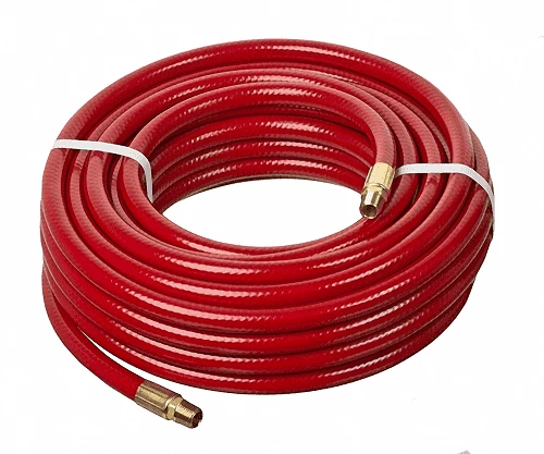 HS1184-04X25 Kuri-Tec By Kuriyama | HS1184 Series | Utility-Grade Air Tool Hose Assembly | Red | 1/4" ID | .475" OD | PVC | 25ft Length 1 HS1184-04X25 Kuri-Tec By Kuriyama | HS1184 Series | Utility-Grade Air Tool Hose Assembly | Red | 1/4" ID | .475" OD | PVC | 25ft Length
