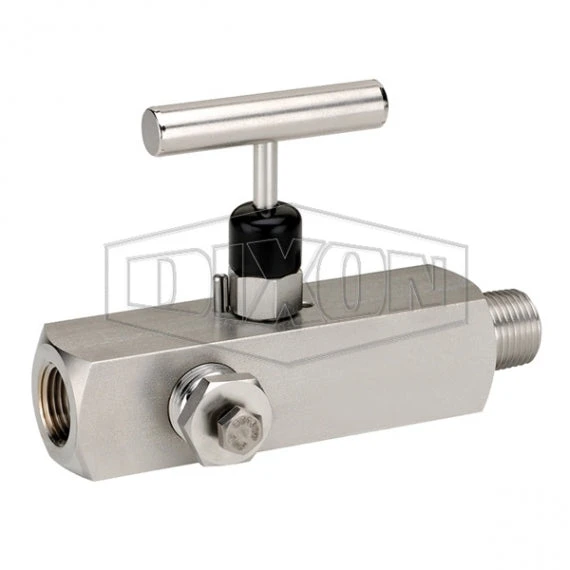 MFS30604 By Dixon Valve | Multiport Needle Valve | T Design Handle | Soft Seat | 3/4" Male NPT X 3/4" Female NPT | 316 Stainless Steel