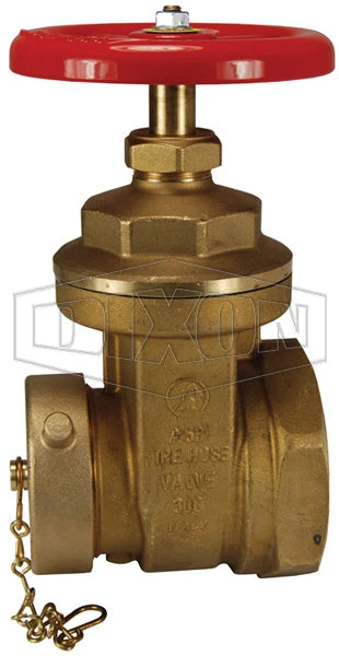 WDGV3025F Dixon Forged Brass Non-Rising Stem Wedge Disc Gate Valve - 3" Female NPT Inlet X 2-1/2" Male NST(NH) Outlet