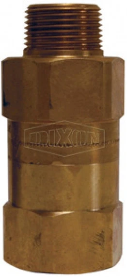 SCVL10 By Dixon Valve | Safety Check Valve | 1-1/4" Hose ID | 1-1/4" Male NPT X 1-1/4" Female NPT | 260-290 SCFM Cut-Off Flow Rate | Brass