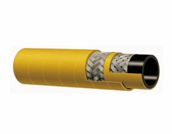 T142AK300X100 Alfagomma By Kuriyama | High Temperature | Oil Resistant Braided Air Hose | Yellow | 3" ID | 3.54" OD | 450 PSI | Reinforced Steel | 100ft Length